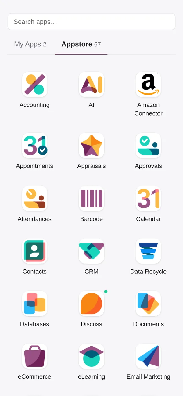 Odoo apps — screenshot of the app